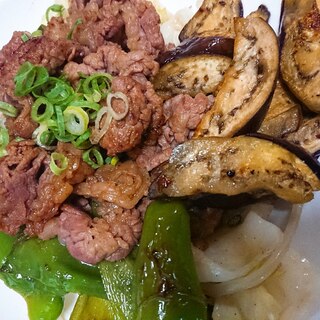 茄子とピーマンのプルコギ焼き肉